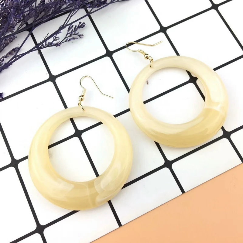 

European Trendy Fashion Jewelry Geometric Hollow Out Round Women Dangle Earrings