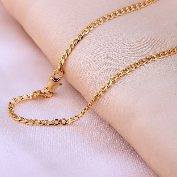 10PCS 16-18-20-22-24-26-28-30" 18K Yellow Gold Filled Water Wave Chain Necklaces 