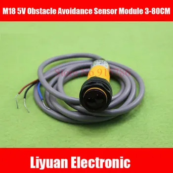 

M18 photoelectric sensor / NPN diffuse infrared photoelectric switch sensor / 5V obstacle avoidance sensor module 3-80CM