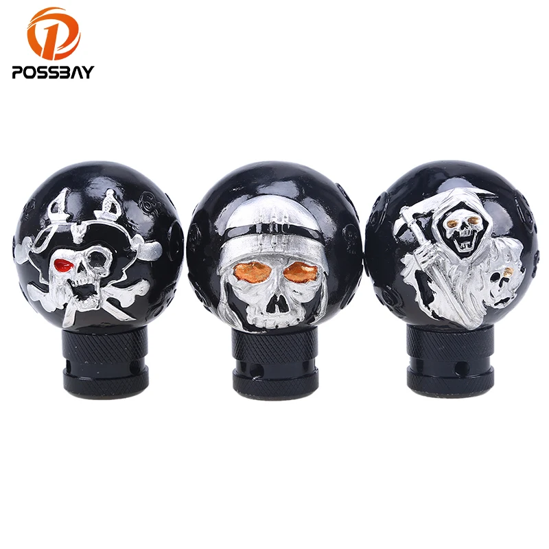 

POSSBAY Universal Manual Gear Shift Knob Skull Head Manual Transmission Gear Shift Knob Shifter Lever for Audi Kia Mazda Honda