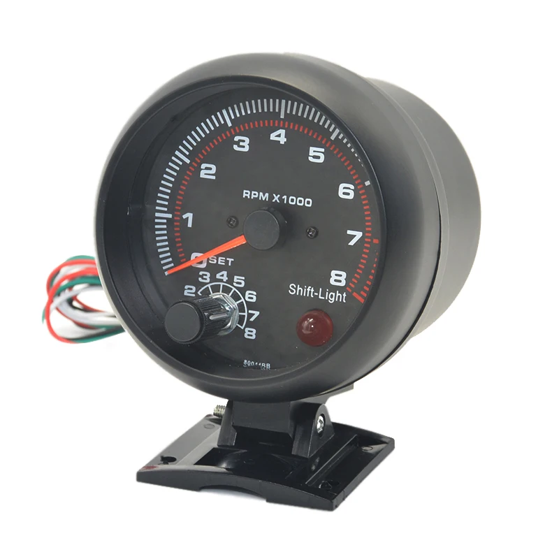 Dragon Gauge 3.75 inch(95mm) Auto  Car  White blacklight  Tachometer gauge  0-8000 rpm For 4.6.8 cylinder  warning function  