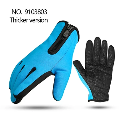 Мужские и женские зимние ветрозащитные теплые перчатки для велоспорта, перчатки для занятий спортом на открытом воздухе, перчатки для горного велосипеда, лыжного спорта, перчатки для сенсорного экрана - Цвет: 91038 Blue
