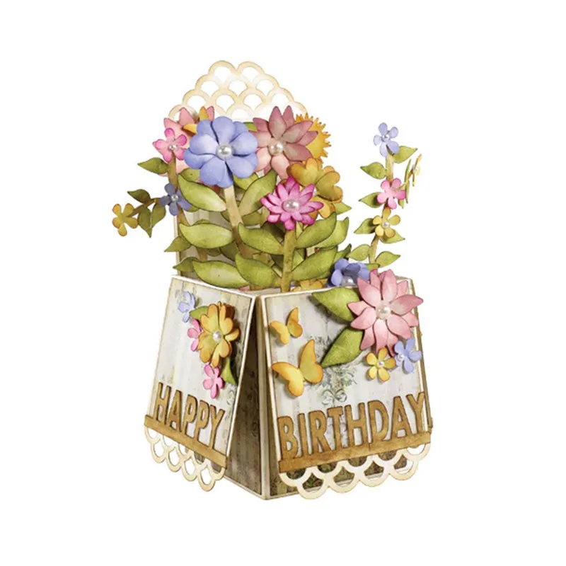 

Naifumodo 4 Pcs/lot Metal Cutting Dies Scrapbooking For Card Making DIY Embossing Cuts New Craft Square Box 3D Pattern