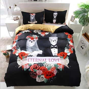

3D Skull Bedding Sets, Skull Duvet Cover Sets for Teen Girls Boys 2/3 Pieces, 1/2 Pillowcases, 1 Duvet/Quilt Cover, No Comforter