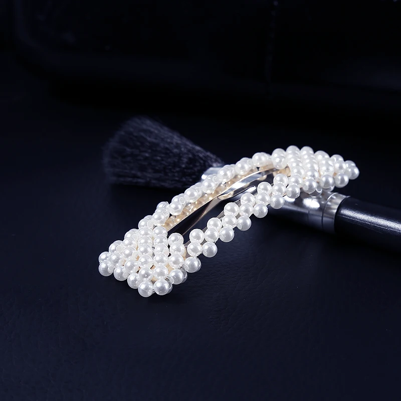 2 style Fashion Women Pearl Hair Clip Snap Hair Barrette Stick Hairpin Hair Styling Accessories For Women Girls Dropshipping
