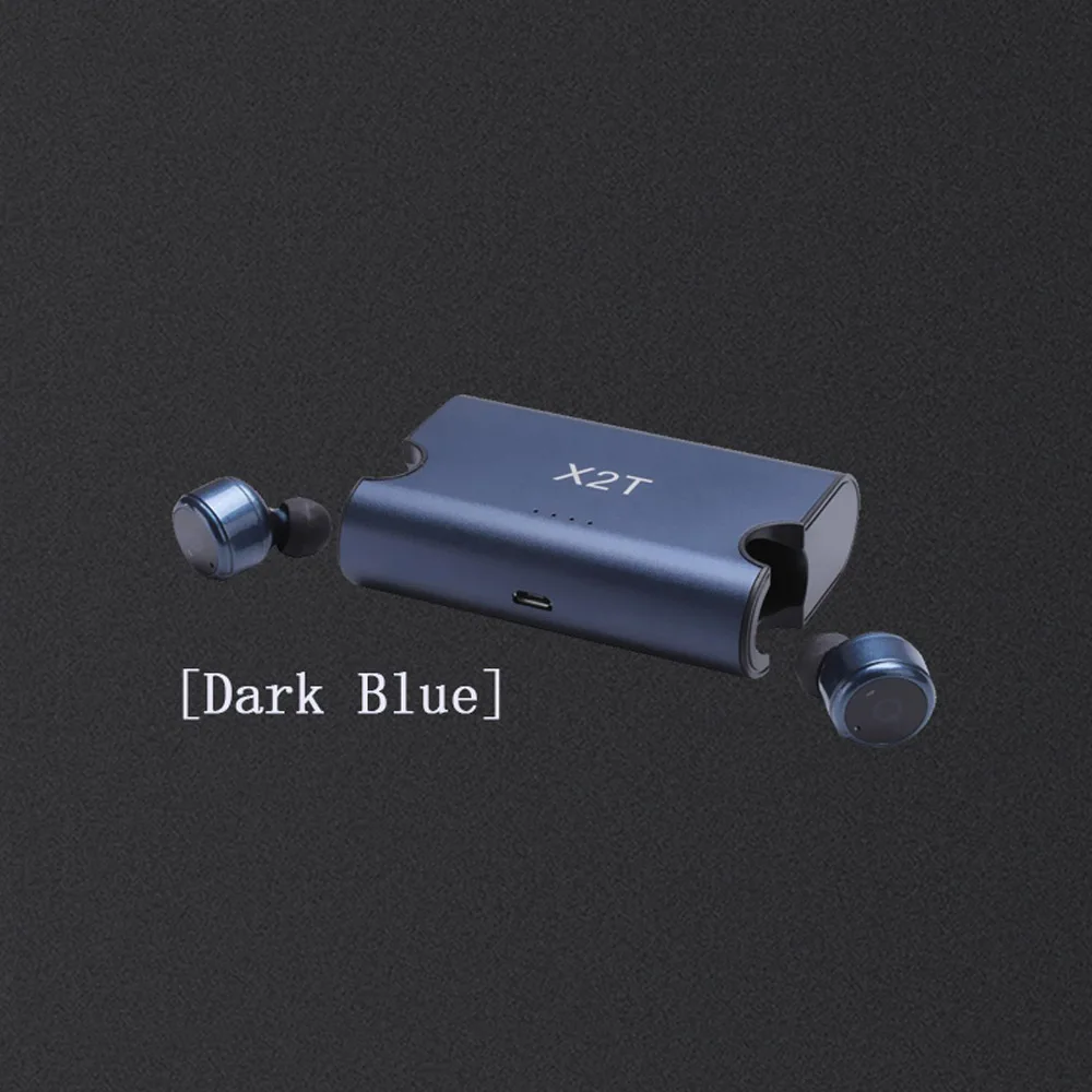 SAGO True In-Ear Беспроводные спортивные наушники TWS X2T мини наушники bluetooth гарнитура с микрофоном power bank для iphone 8/plus/huawei - Цвет: dark blue