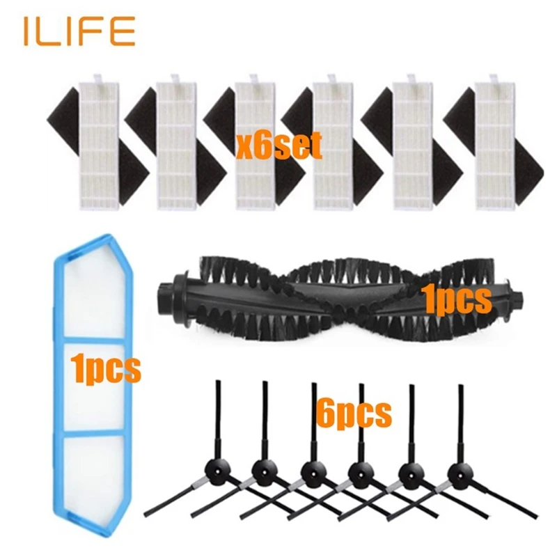 

ILIFE A40 accessories chuwi ilife A4s A40 Robot Vacuum Cleaner Parts Kits Replacement dust HEPA Filter Main Brush Side Brushes