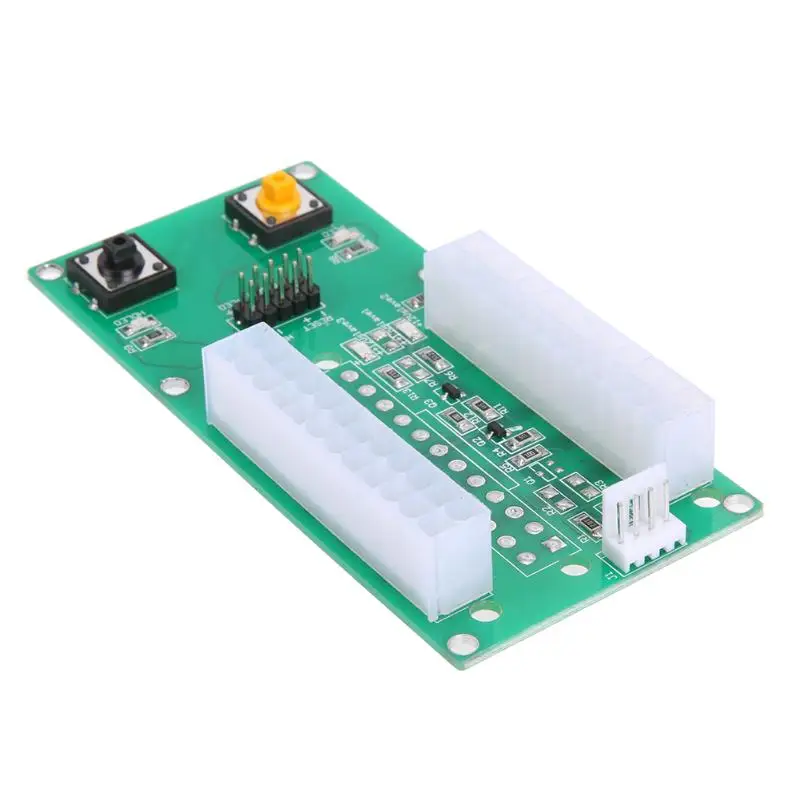 PC Desktop ATX 2Pcs 24-Pin Dual PSU Power Synchronous Start Extender 4pin + sata Detection Cable for Bitcoin Mining Expanded