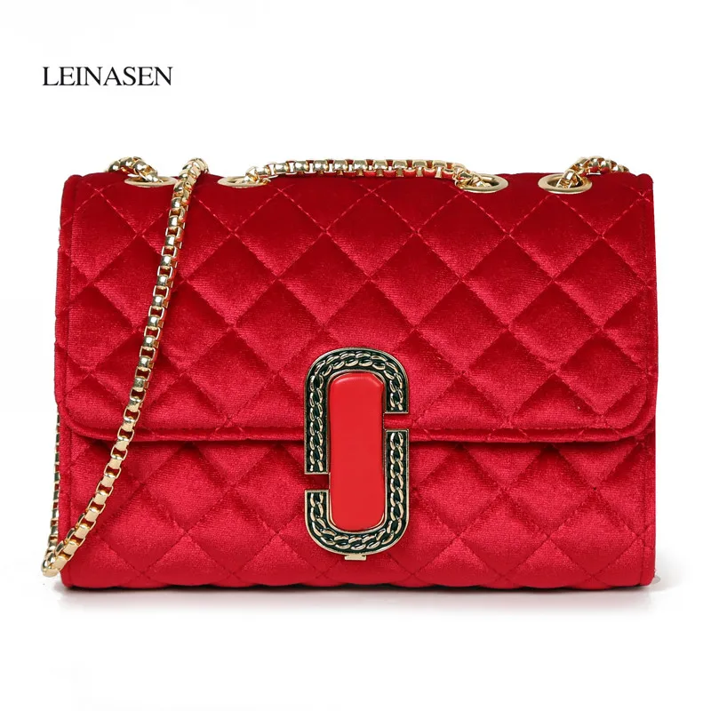 

2018 New Velvet Bag Woman Luxury Handbags Ladies Famous Brands Famous Female Shoulder Bags Chain Crossbody Bag gg bag Sac A Main
