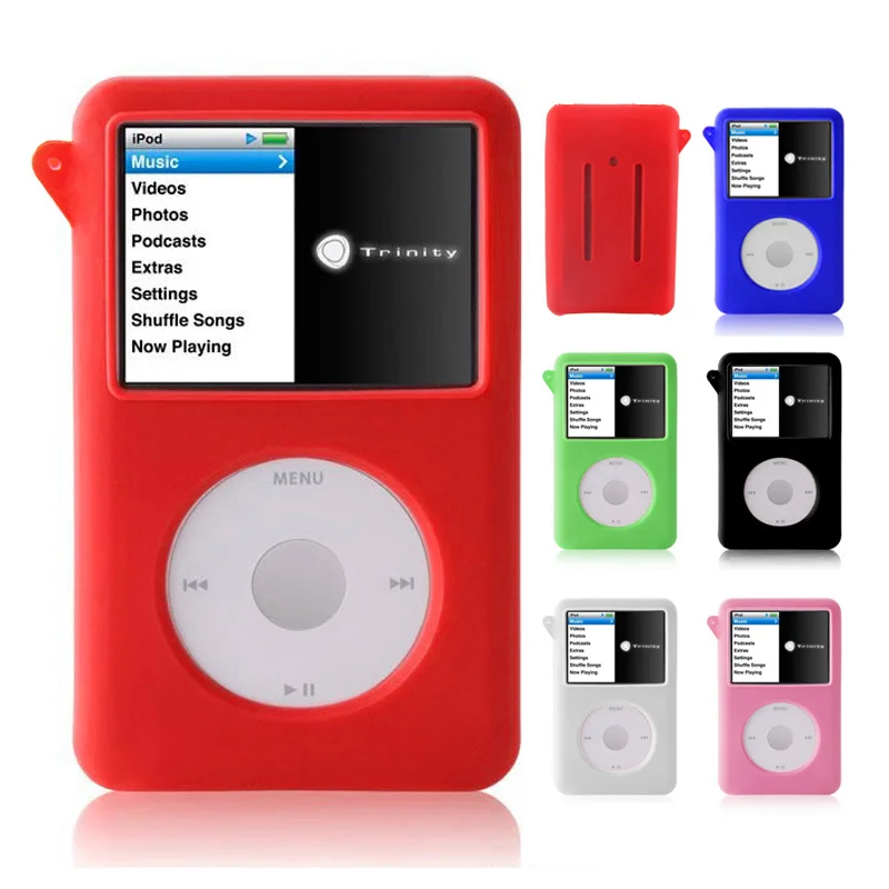 

New Soft Silicone Protective Cover Shell Skin with Screen Protector for 60/80GB iPod Classic Cases S288