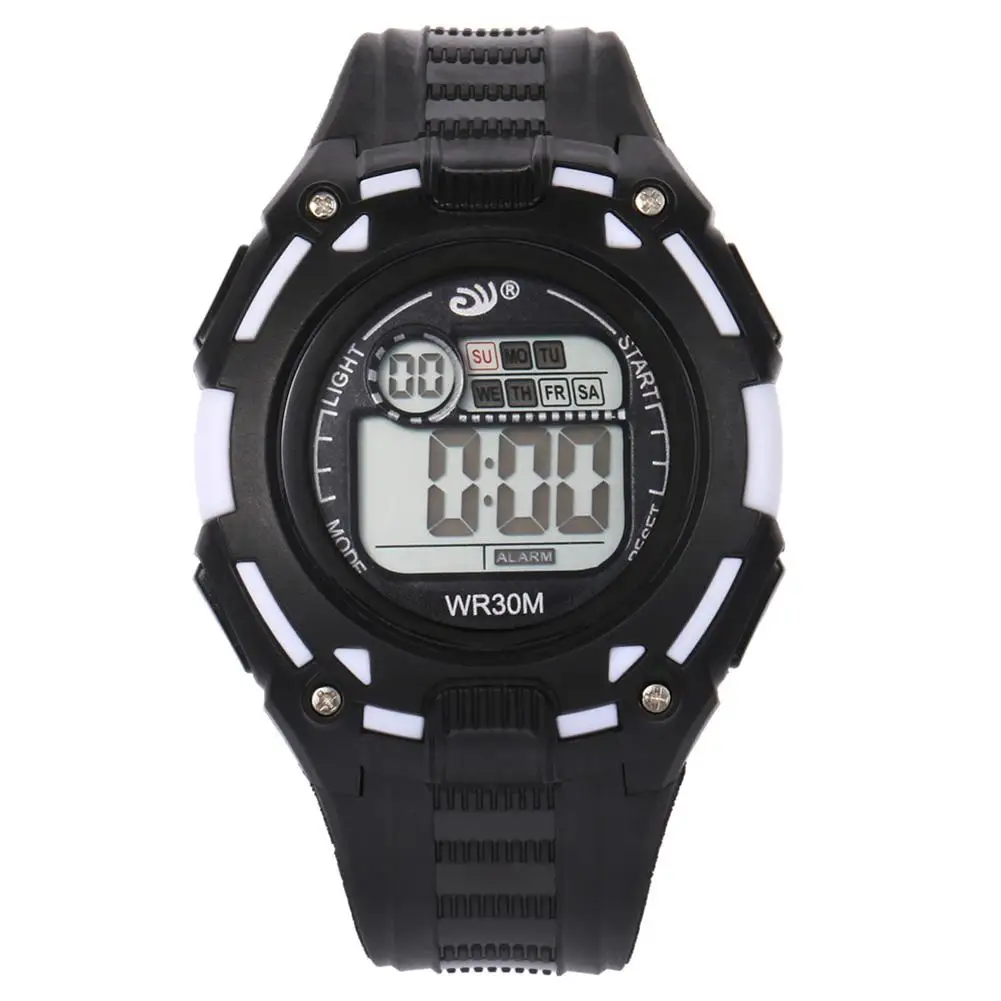 

Sports Silicone Strap Digital Display Dial Luminous Alarm Unisex Men Women Wrist Watch