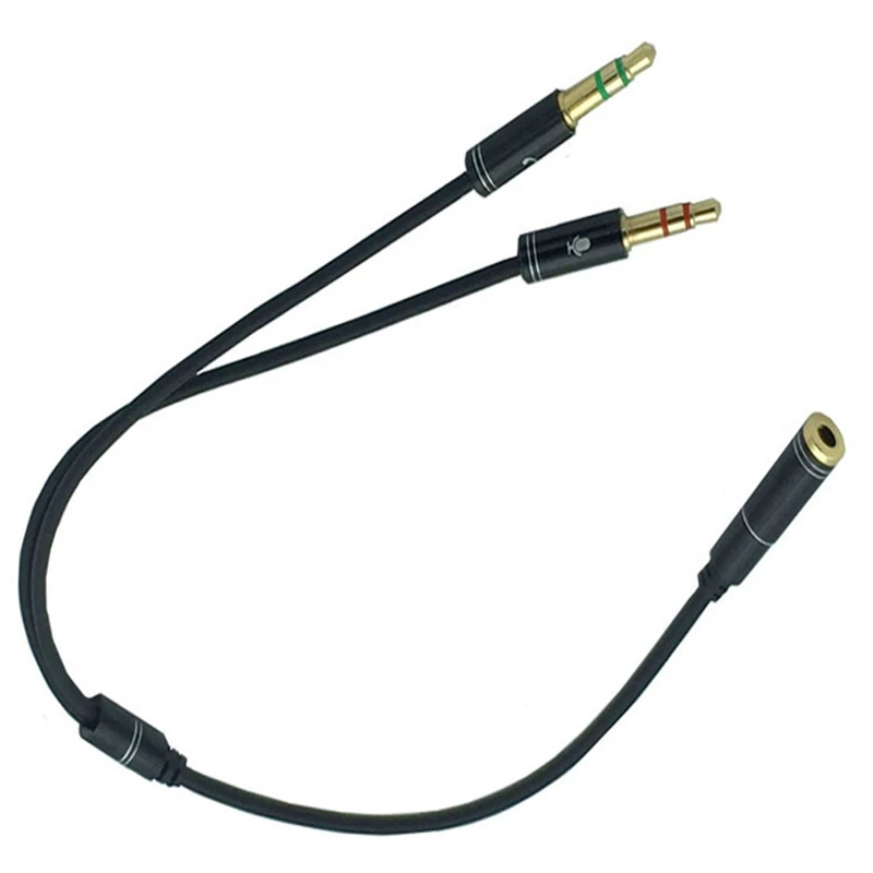AUX 3,5 мм аудио микрофонный сплиттер кабель Женский до 2 мужчин микрофон адаптер