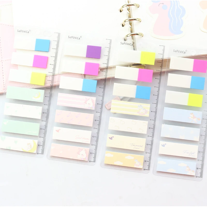 

Domikee cute kawaii school student unicoren pattern self-sticky notes pad stationery,candy index label/memo pad for notebooks