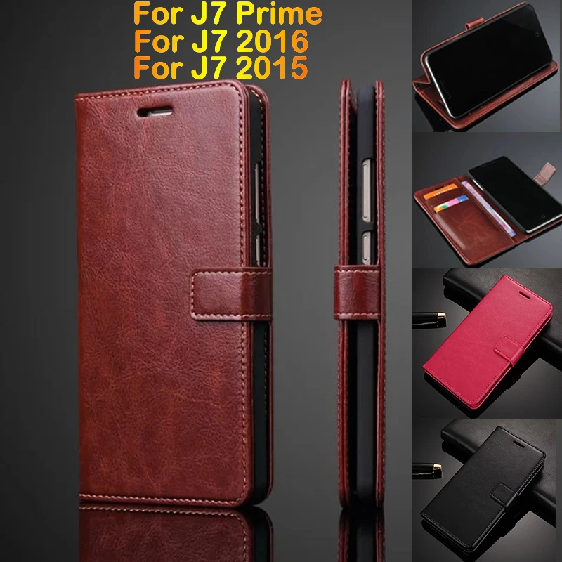 Phone Case For Samsung J7 Prime Leather Case Luxury Wallet Case Cover