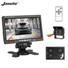 Jansite Auto Monitor Wired 4.3/7 pollici di Rearview di Parcheggio Sistema di Assistenza Al Parcheggio Display HD TFT Retrovisione Bus Camion DVD Auto TV