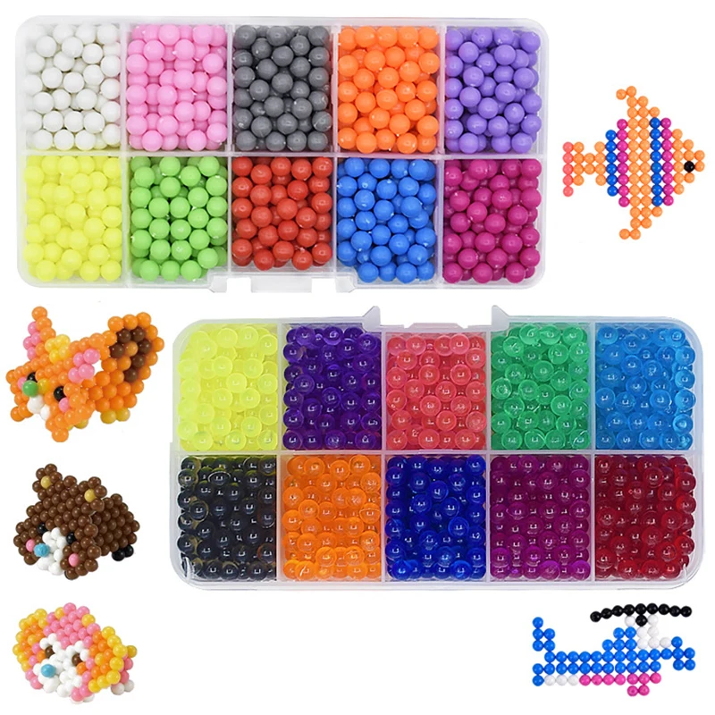 10 Color Crystal bean DIY Water Spray Magic Beads 3D Puzzle Educational Kit juguetes Ball Game Toys for Children