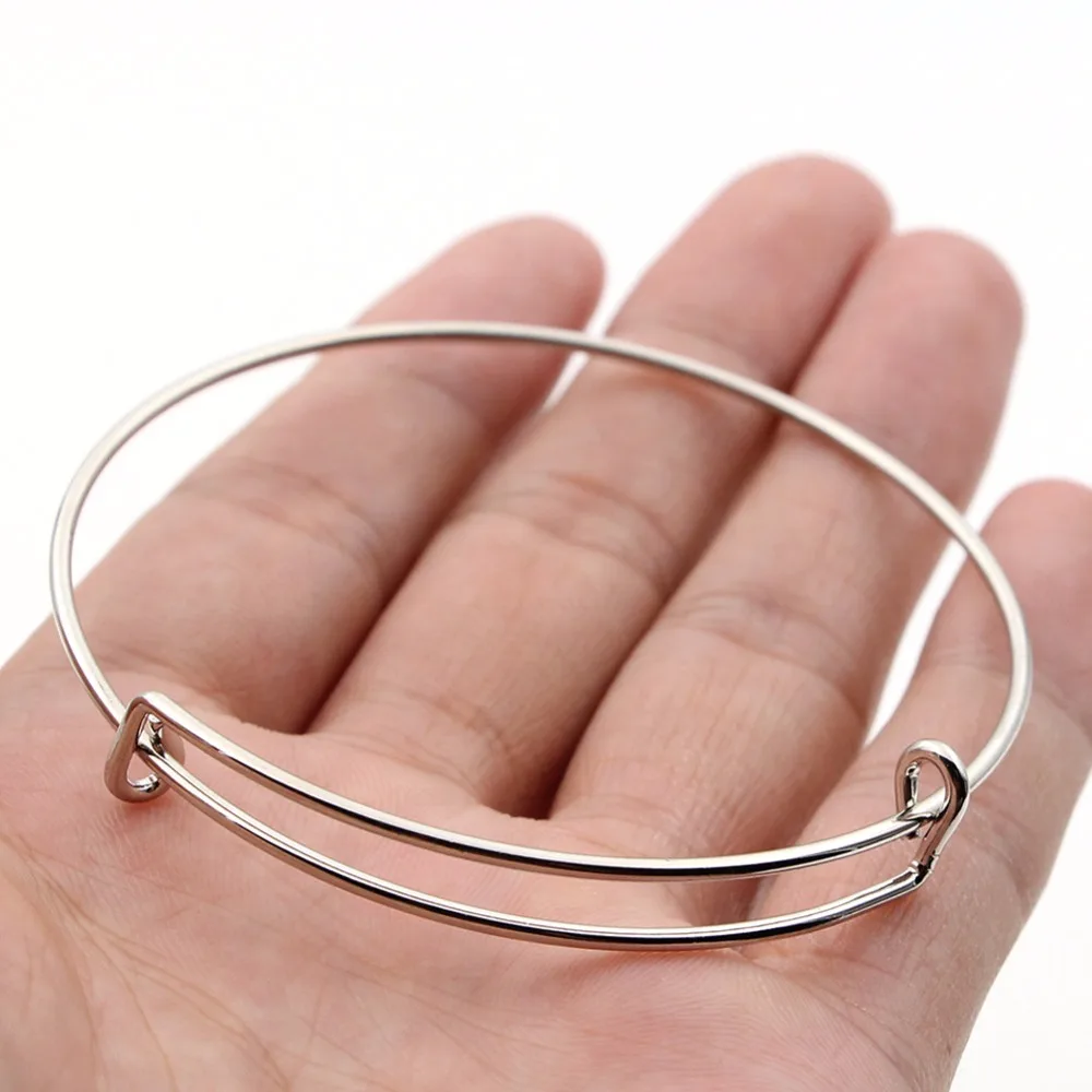 100PCS 64mm Adult Size Alloy Jewelry DIY Bangle Adjustable Expandable