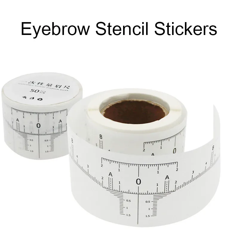 

50pcs Tattoo Microblading Disposable Accurate Measure Shaping Permanent Makeup Eyebrow Sticker Ruler Stencil Tool accessories