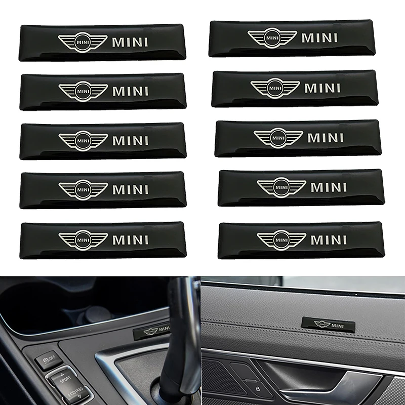 

10pcs Car styling Decorative Badge Hub caps Steering wheel for MINI Cooper S JCW One + R56 R60 R61 F54 F55 F56 F60 Car Styling