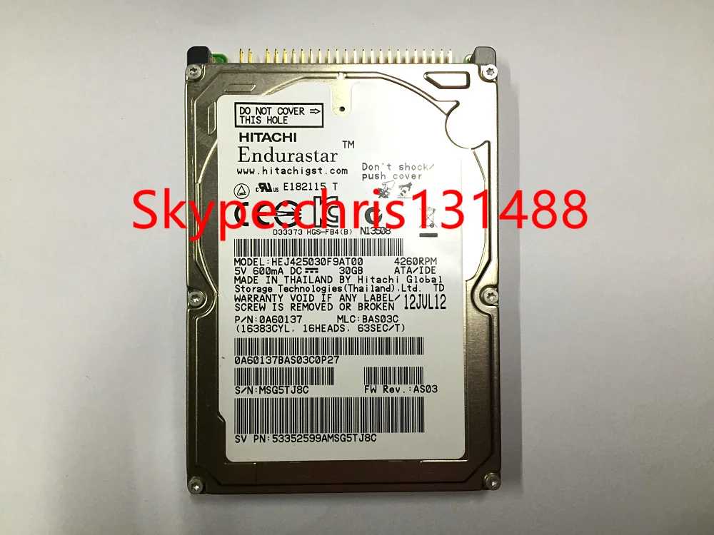 Free shipping original new Hard Disk drive HEJ425030F9AT00 30GB