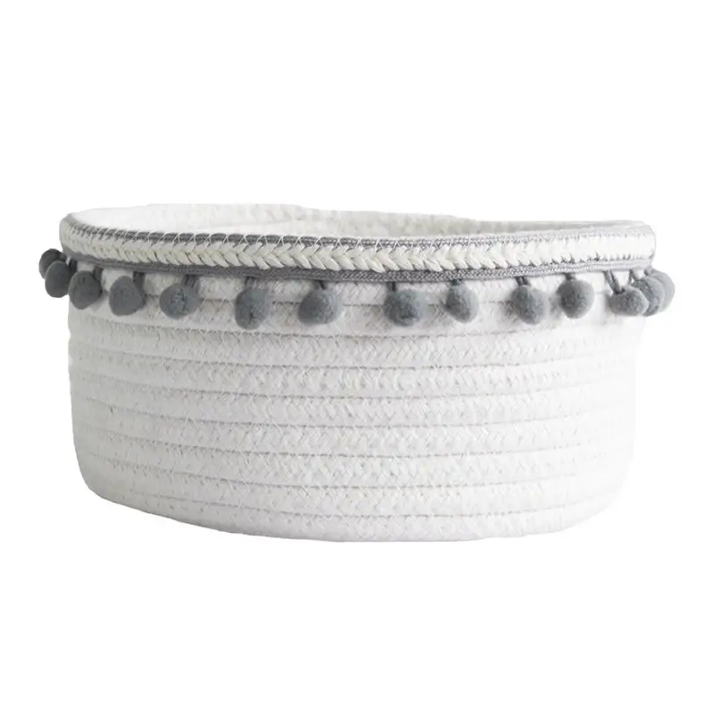 Desktop Storage Basket Cotton Rope Knit Simple Plush Ball Decor Storage Pouch For Sundries Key Phone (Random Color Plush Ball) Desktop Storage Basket Cotton Rope Knit Simple Plush Ball Decor Storage Pouch For Sundries Key Phone (Random Color Plush Ball)