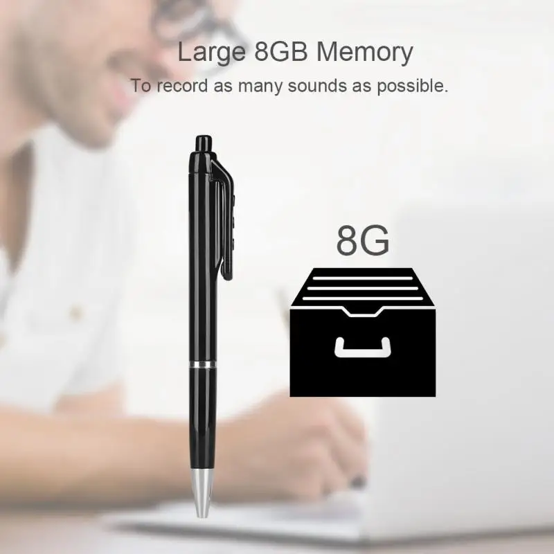 8G Memory Pen Digital Voice Recorder 21-hour Recording Time Audio Recorder Pen OTG One-button Recording For Windows iOS systems