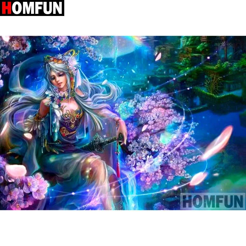 

HOMFUN Full Square/Round Drill 5D DIY Diamond Painting "Flower beauty" Embroidery Cross Stitch 5D Home Decor A14226