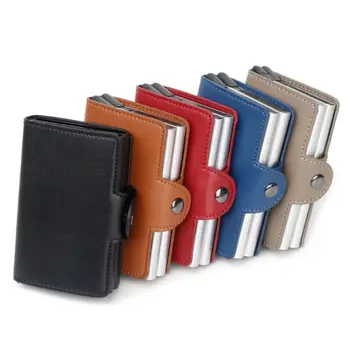 

THINKTHENDO Women Men RFID Business Credit Card Holder Money Wallet Clip Cash Holder Purse 2018 New Men Metal Card Holder