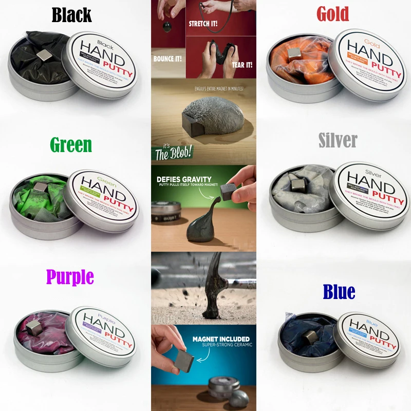 Hand putty Brand DIY slime Playdough Magnetic Rubber Mud Strong plasticine Putty Magnetic Clay Education Toys Kids Gift 7 Color