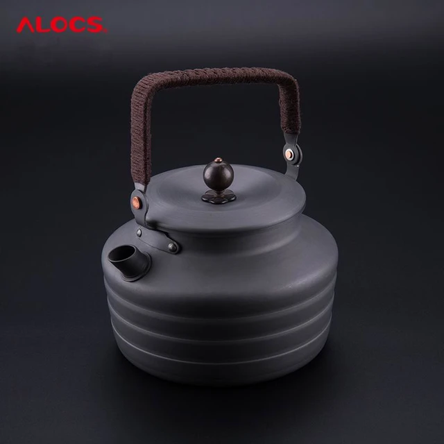 Alocs 1.3L Camping Kettle with Heat Exchanger Aluminum Portable