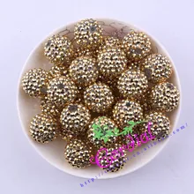 175 Envío Libre 100 Unids/bolsa 20 MM Oro Claro Rhinestone Color Sólido Para El Collar Fornido de La Joyería # CDWB-517621