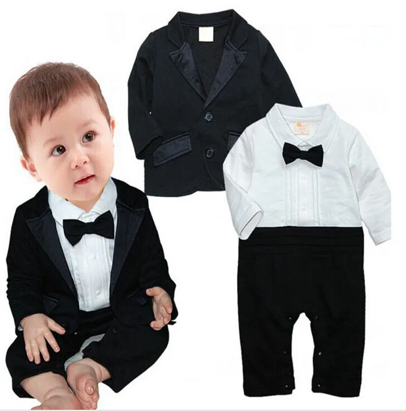 winter cotton long sleeve rompers+coat suit toddler boys Birthday party wedding clothing newborn Infant baby boy clothes DY088B