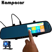 Kampacar Auto Rear View Camera Mirror Touch Screen 4.3 Inch Video Recorder Car Video Camera Dual Dash Cam Full HD 1080P Car Dvr