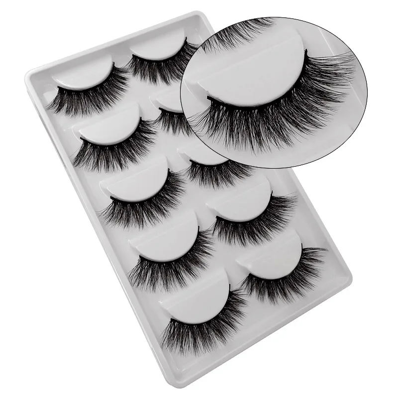 

5 pairs 3D mink false eyelashes natural long 3d mink false lashes hand made fluffy faux cils natural thick eye lashes kit G603