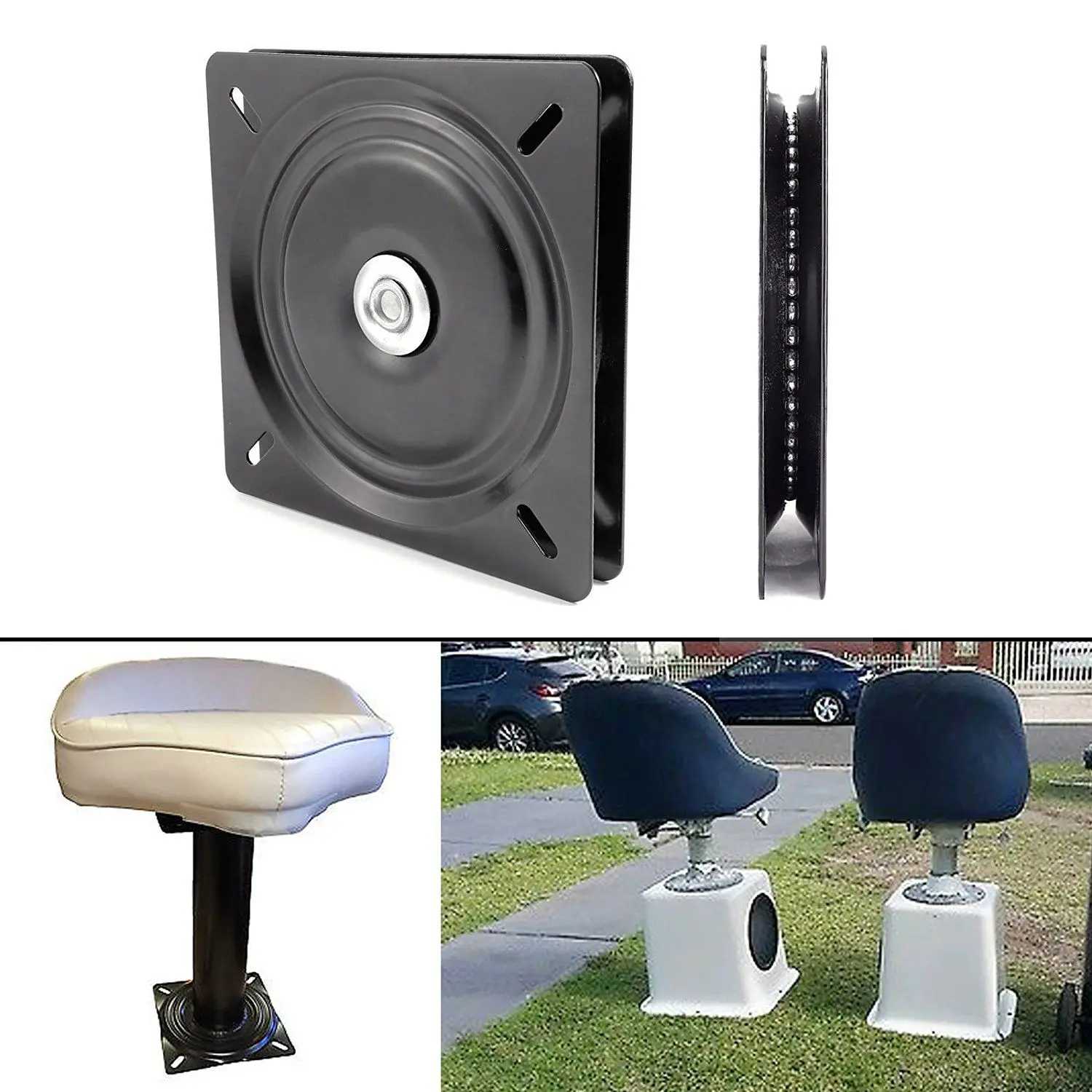 

8 inch boat seat swivel plate fishing boat marine seat Rotating cushion 360 degree universal rotation 20 x 20 x 2 cm
