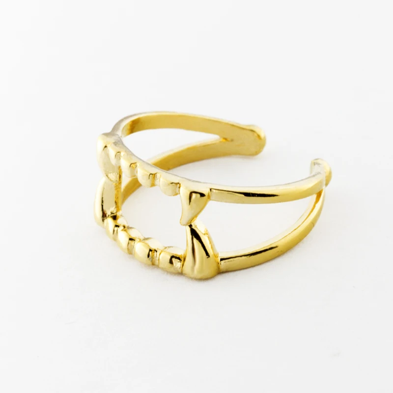 

New Fashion Men Jewelry Adjustable Open Glow In The Dark Vampire Teeth Rings For Women Gold Color Bague Femme 2019