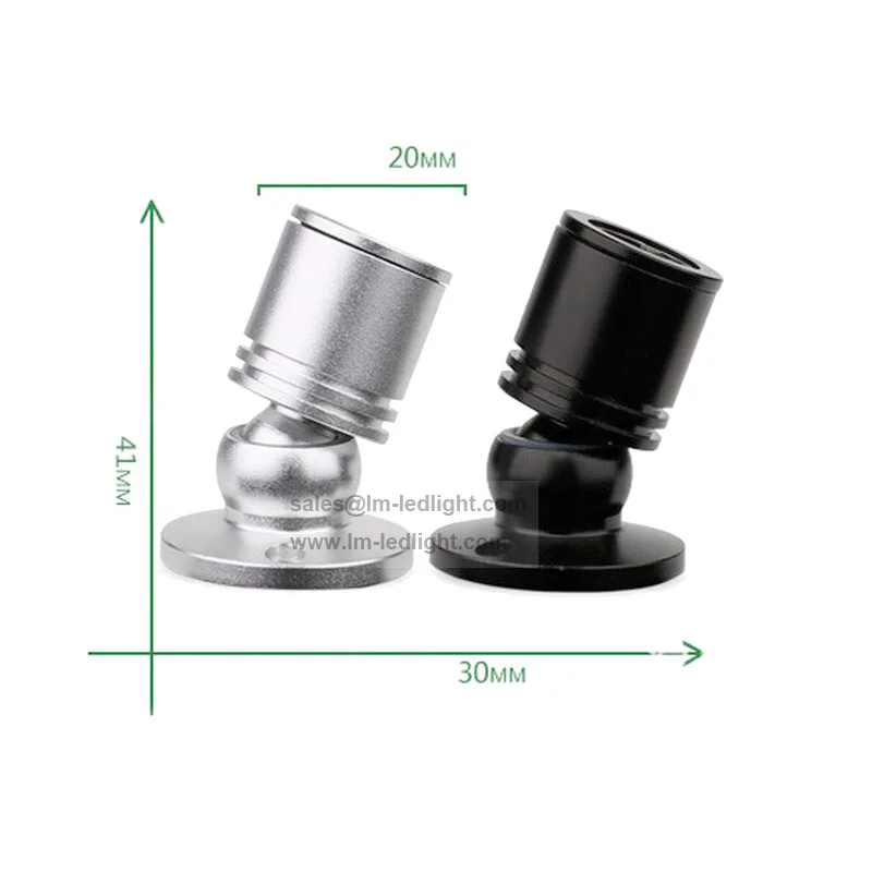 

20pcs 1W Led Spotlight Wine Cabinet Lamps High Power 1W 3W Aluminum Lamp For Showcase Jewelry Display Counter Cabinet