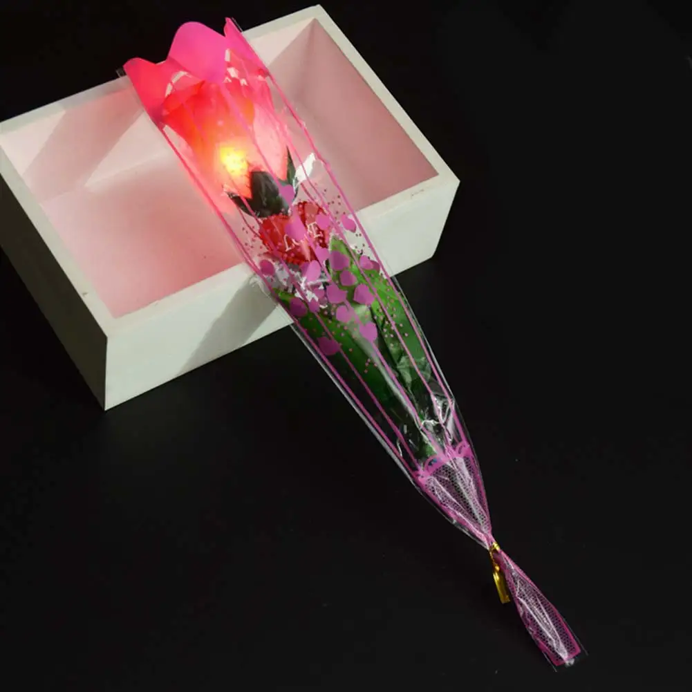 

1pc LED Light Up Rose Flower Light Novelty Fake Flower Light Valentine's Mothers Day Glowing Gift Wedding Party Home Decor