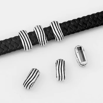 

20Pieces Slider Spacer Beads 10.5*2.8mm For 5mm 10mm Flat Leather Cord DIY Jewellery Makings Findings
