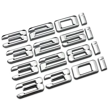 

NEW 3D ABS plating Emblem Badge Sticker Decal For BMW 3 series 318i 320i 323i 325i 328i 330i 335i Tail Number Accessories Chrome