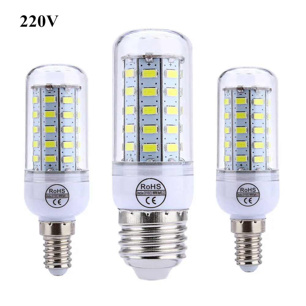 

E27 LED Lamp E14 LED Bulb SMD5730 220V Corn Bulb 24 36 48 56 72LEDs Chandelier Candle LED Light for Home Decoration