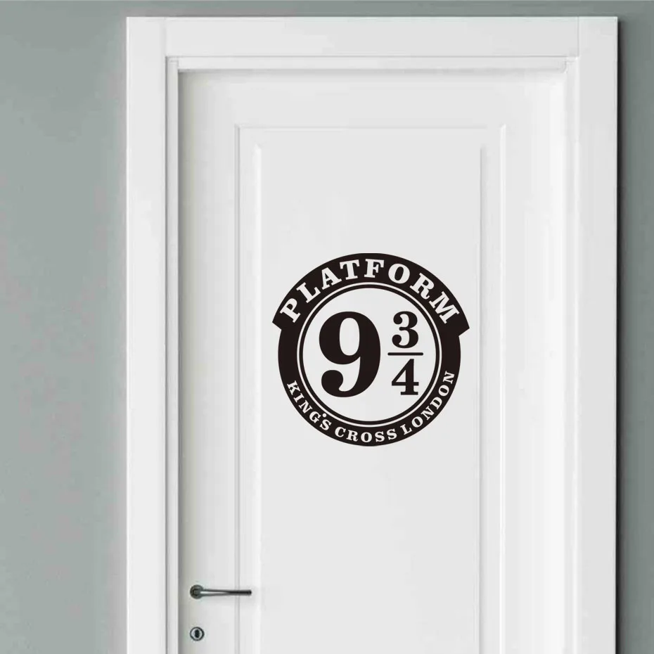 

Harry Potter Platform 9 3/4 Kings Cross Door Sticker Vinyl Removable Wall Stickers Hollow Out Wallpaper For Kids Room Home Decor