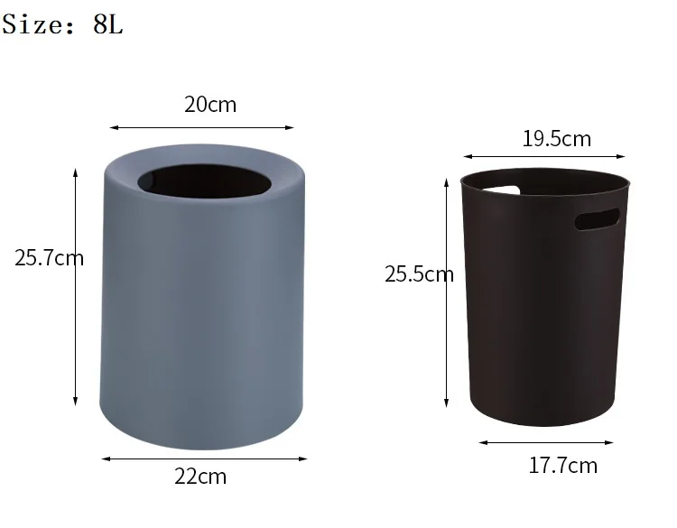 Североевропейский стиль пластиковая матовая мусорная корзина офисная гостиная кухня ванная двухслойная мусорная корзина мусорные ящики без крышки