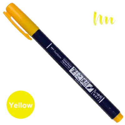 Tombow Fudenosuke цветные кисти для каллиграфии ручки для ручного письма художественный маркер цветная ручка для рисования Bullet Journal Design товары для рукоделия - Цвет: WS-BH Yellow