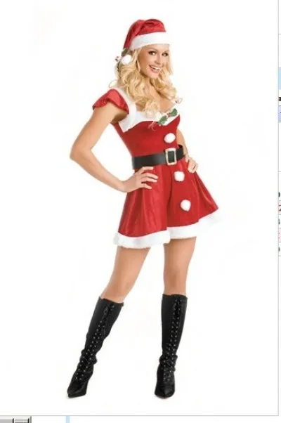 2016 Newest Sexy Christmas Costumes For Women Red Party Dress Christmas Cosplay Clothes 072