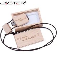 JASTER квадратная веревка деревянный USB+ коробка 5 шт. бесплатный логотип USB 2,0 4 ГБ 8 ГБ 16 ГБ 32 ГБ 64 ГБ USB флеш-накопитель