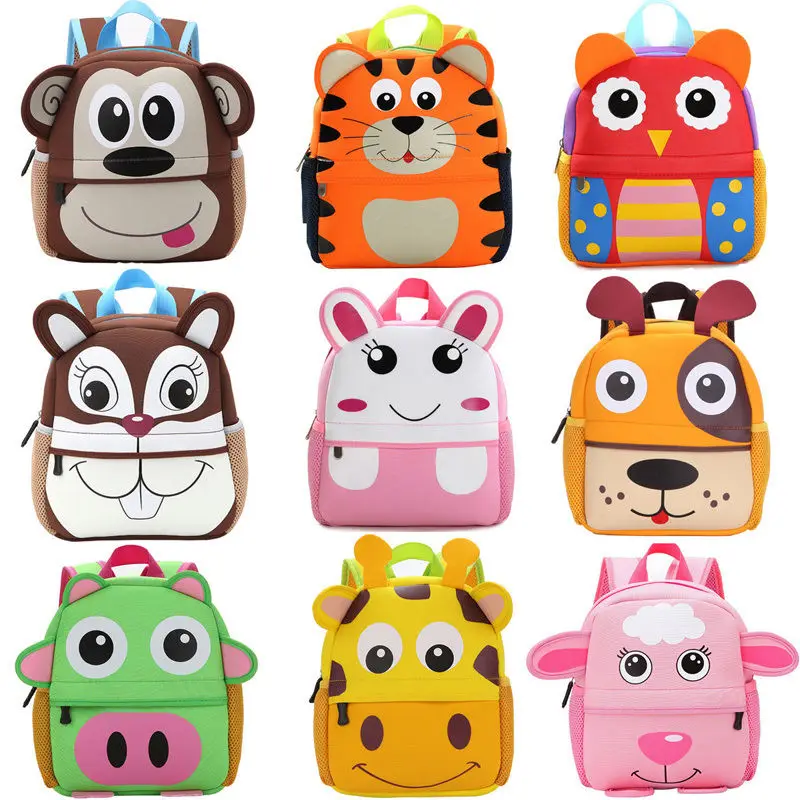 

2018 New Cute Kid&Mommy Diaper Bags Toddler Backpack Kindergarten Schoolbag 3D Cartoon Animal Cute Children Bags For Girls Boys