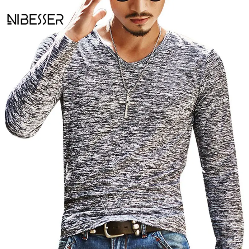 

NIBESSER Summer Tee Top Men Tshirts Plus Size Plain T-shirts Long Sleeve Tee Short Sleeve Top Slim Tee Shirts Chemise