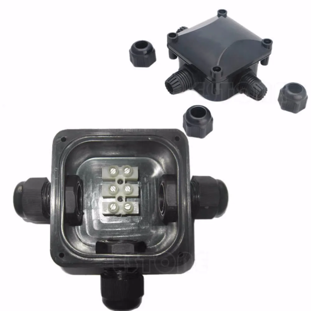 IP68 Waterproof Junction Box 3 Cable Wire Protection Building DTY Connectors L15waterproof box