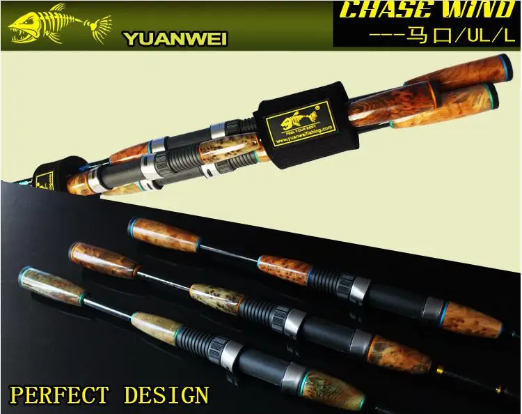 Alça de Carbono Vara de Pesca Equipamento de Pesca l de Madeira Yuanwei ul - Spinning Pesca Rod 2sec Hastes Isca Vara Olta 1.8 m 1.98 2.1 3 YUANWEI 1.8 m 1.98 m 2.1 m